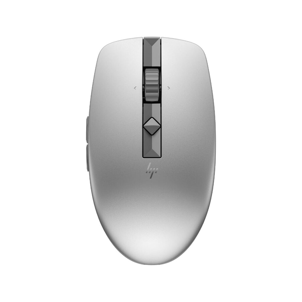 HP 710 Rechargeable Silent Mouse/6 Programmable Buttons/90-Day Rechargeable Battery Life Track-On Glass Sensor(Silver) - Bluetooth
