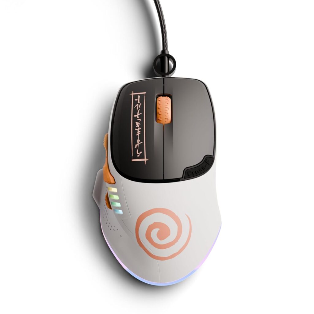 Kreo Gaming Mouse with Programmable Buttons & RGB Lighting | Top Pixart Sensor | Adjustable DPI Optical Sensor | Lightweight & Durable (Hawk, WhiteN)