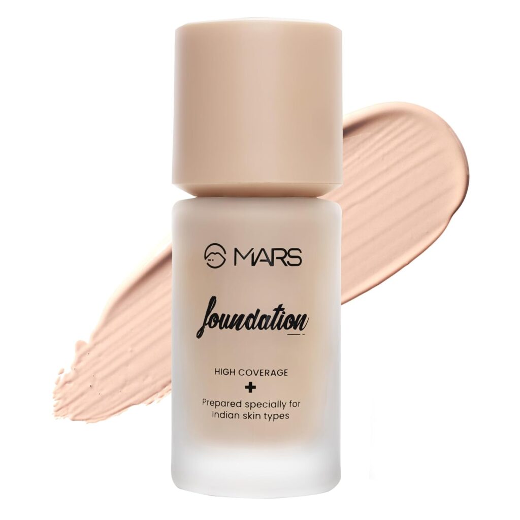 MARS Matte All Skin SPF50 PA++++ High Coverage Liquid Foundation | Blemish Free & Blendable for Makeup (40ml) (SHADE-02)