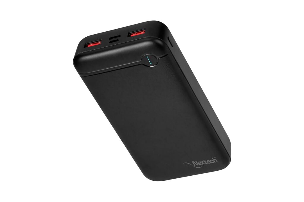 Nextech Hercules PDQC 22.5W Power Bank 20000mah Fast Charging | Triple Output (PD+2USB) & Dual Input (Type-C+Micro USB) | BIS Certified | Li-Polymer | Multi-Layer Protection | 20000 mah powerbank