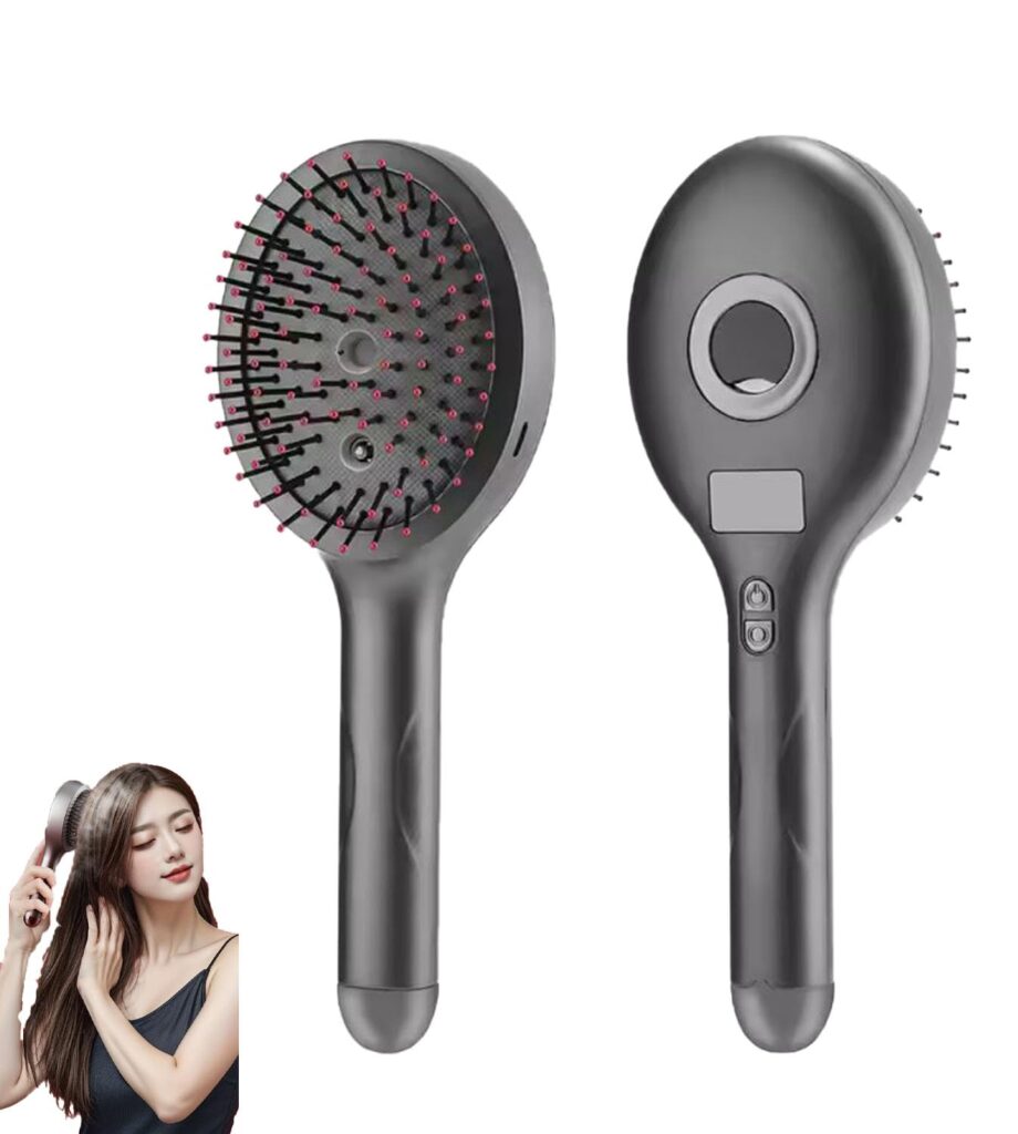 Abhsant Cordless Electric Scalp Oil Applicator Massage Spray Comb Hair Growth Brush Vibration MassagerElectric Head Massage Comb, Head Massager with Red LED Light with 4 Modes