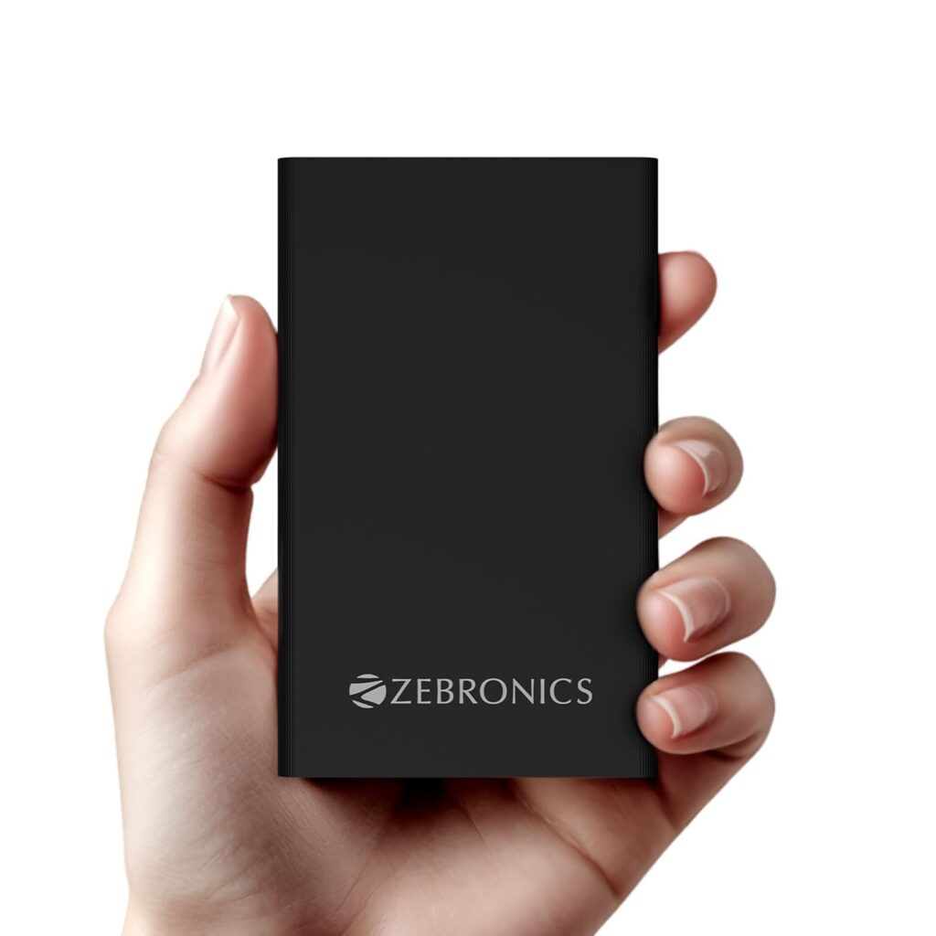 ZEBRONICS EnergiTank 10MR1, Metal Power Bank, 10000 mAh, 22.5W Super Fast Charging PD 3.0 (PPS), Sleek & Stylish, Type C & USB Port, LED Indicator, for iPhone, Android, Tablets, Airpods (Midnight)