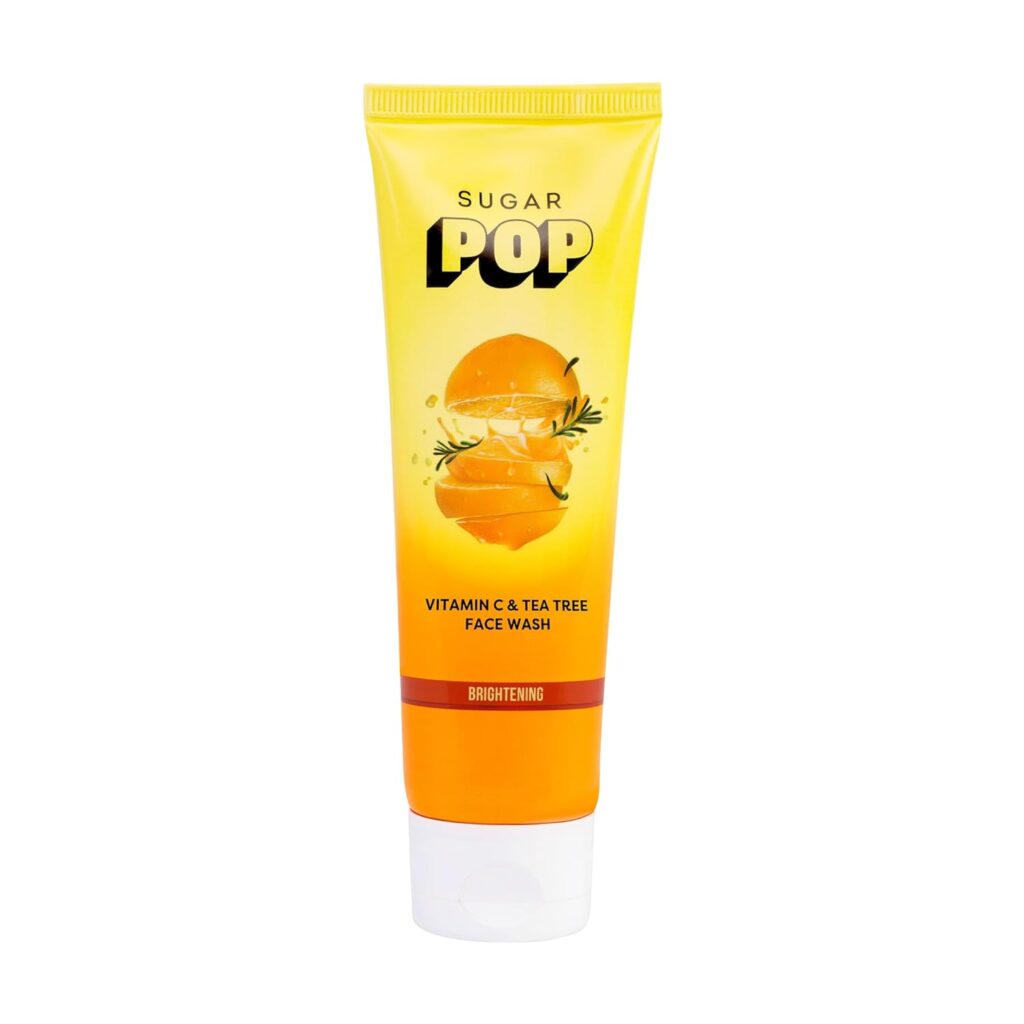 SUGAR POP Vitamin C & Tea Tree Facewash | Brightening | Oil-Control | Anti-Acne Cleanser | For All Skin Types | 40 ml