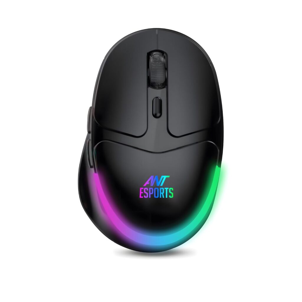 Ant Esports GM325 PRO Mini Wireless Static RGB Gaming Mouse, 2.4G Wireless, 5 Buttons, USB Nano Receiver, Black