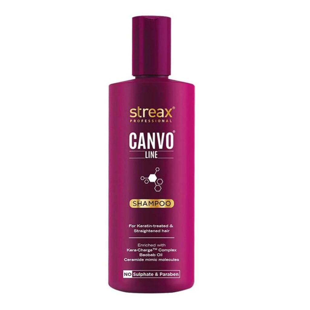 Streax Professional Canvoline Shampoo, Sulphate Free Shampoo for Women, Keratin Shampoo, For Straightened hair Post care, With Kera-Change Complex, Sulphate & Paraben Free Shampoo, 300 ml