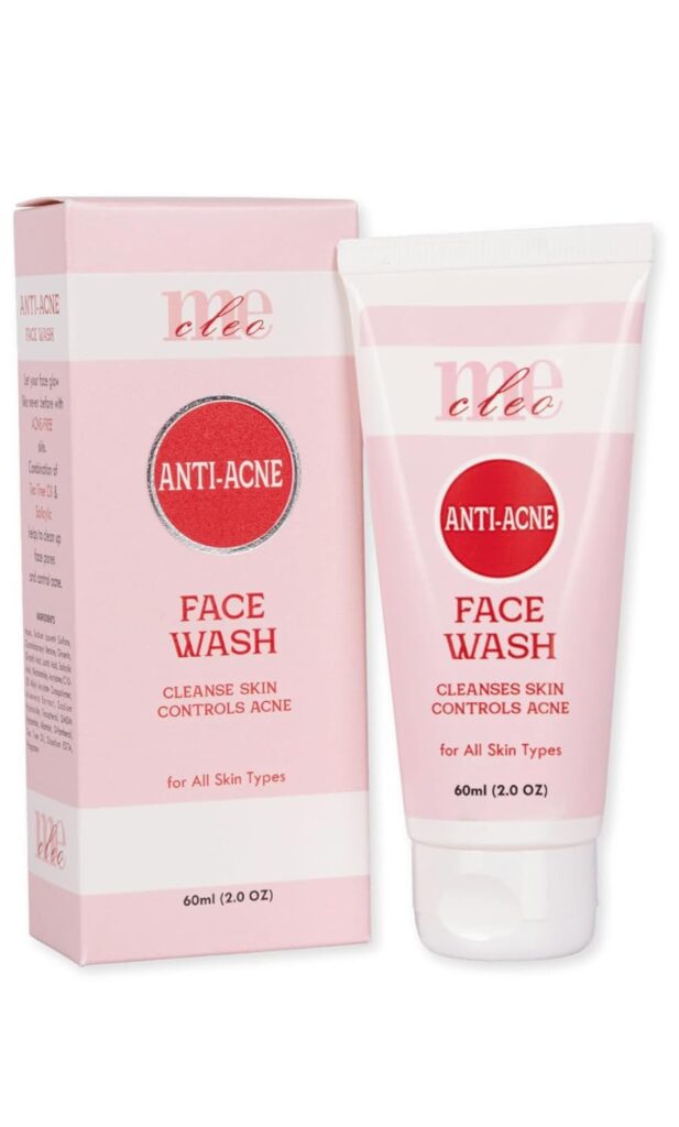 Cleome Anti-Acne Face Wash - Natural Tea Tree Oil & Salicylic Acid Facial Cleanser for Healing Acne, and Reducing Dark Spots - For All Skin Types