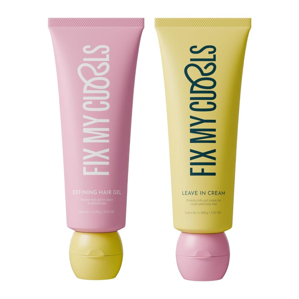 Fix My Curls Protein Styling Duo| For Curly, Wavy, Dry & Frizzy Hair | Frizz Control | Silicone Free Curl Defining Cream & Gel| 100gm each