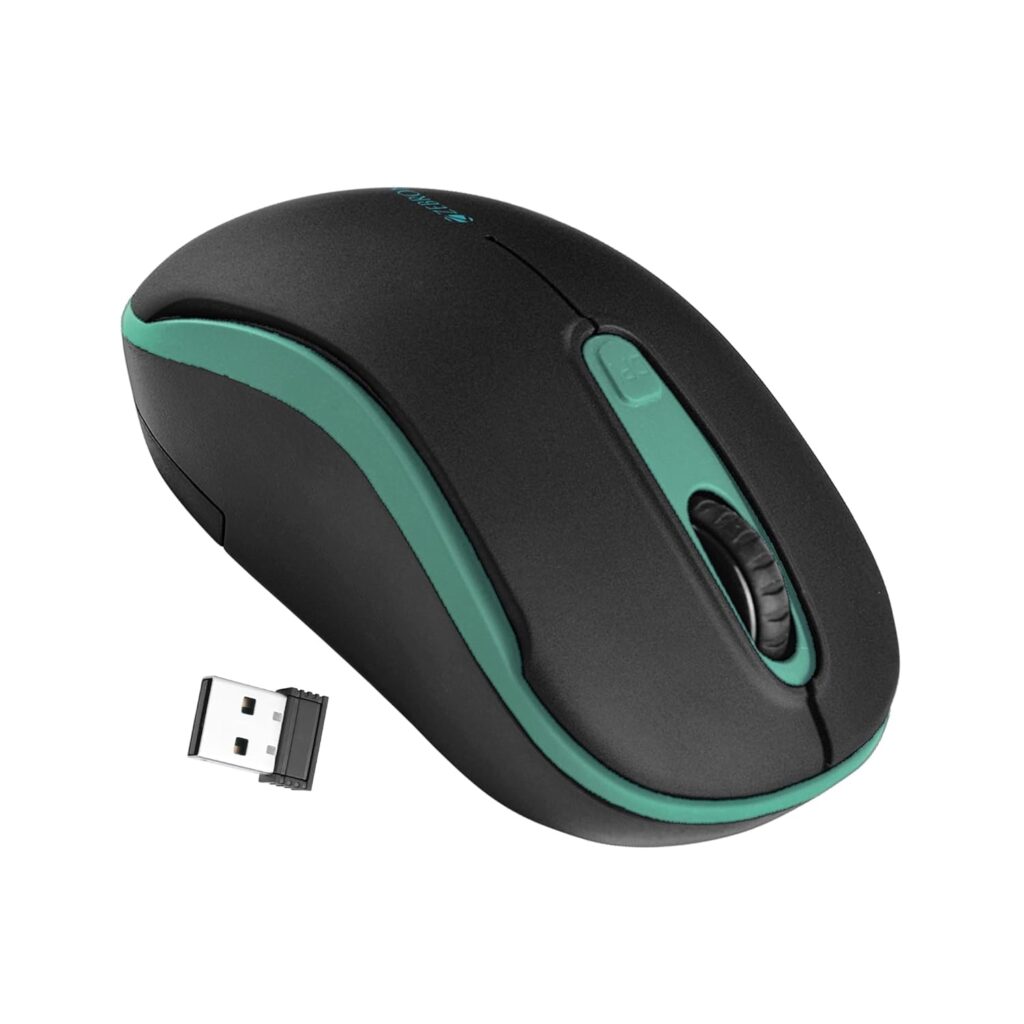 ZEBRONICS Dash Pro 2.4GHz Wireless Mouse, Upto 1600 DPI, 3 Level DPI, High Precision, Power Saving Mode, Comfortable & Lightweight, for Mac | Laptop | Computer (Green)