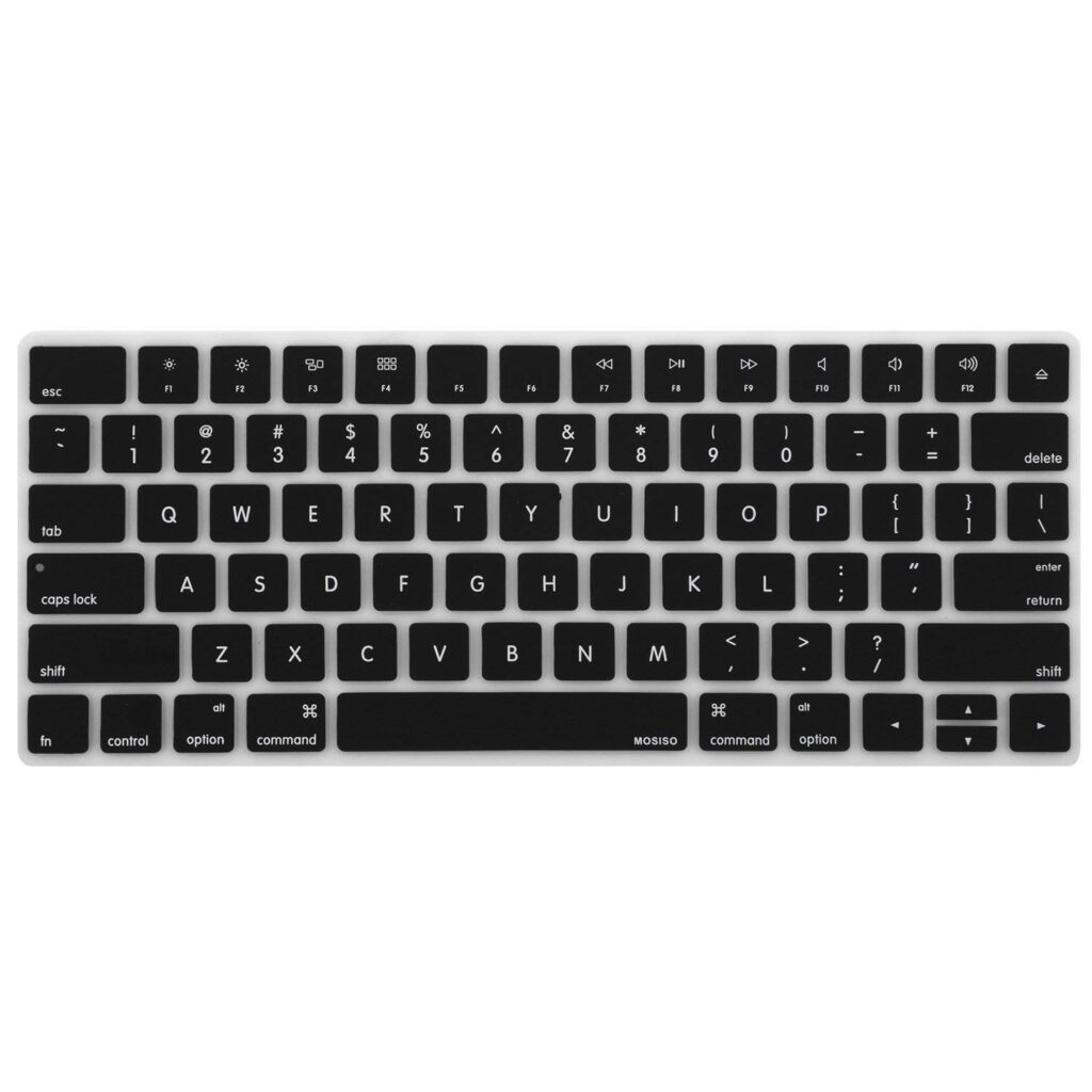 Saco Chiclet Keyboard Skin For Imac Wireless 2Nd Gen Magic Keyboard Mla22B/A - Black With Clear A1644 Laptop