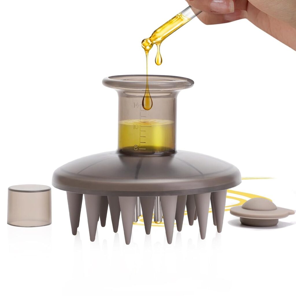 Waqif Hair Oil Applicator for Scalp Massager Brush, Dry Scalp Brush Oil Dispenser for Hair Growth Scalp Treatment Essential Oils Liquids