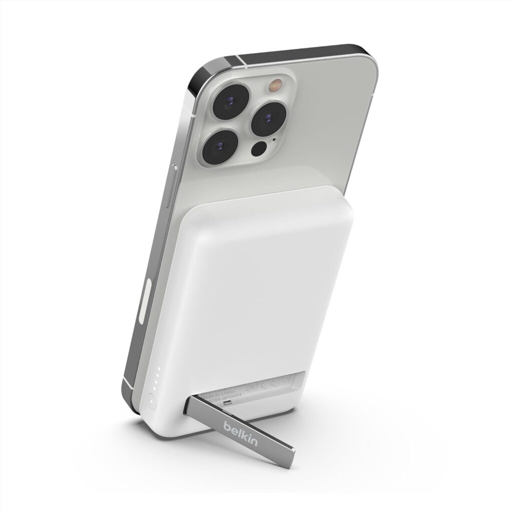 Belkin 5000 mAh Magsafe Wireless Power Bank | 12W w/Wired & 7.5W Wireless Fast Charging | Compatible w/iPhone 17, Air, Pro, ProMax, AirPods, Google Pixel 10, etc. | 2 Years Warranty | White