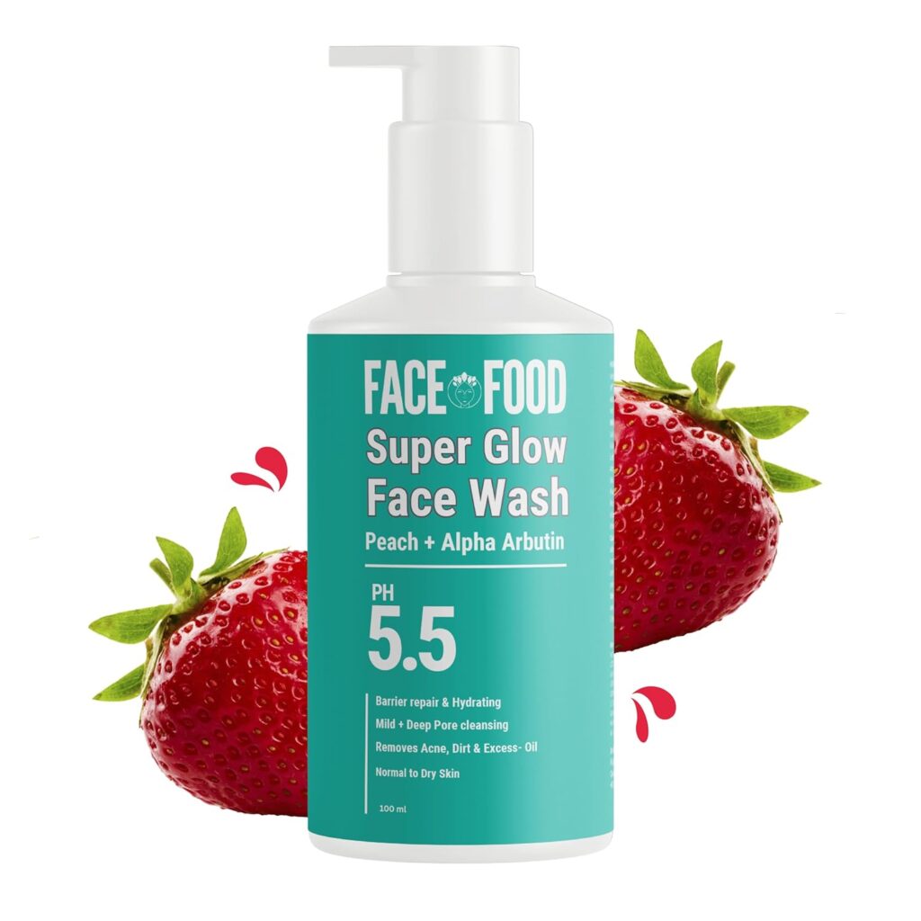 Face Food Organics Super-Glow Facewash+Mask | For Men & Women | Oily, Dry, Acne-Prone, Combination Skin | Dark Spot Reduction | Cleanses, Brightens, And Revitalizes | 100Ml