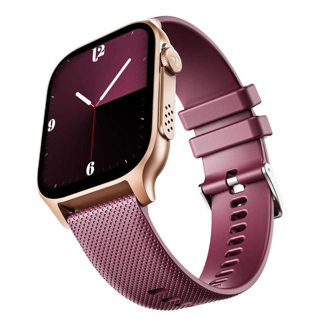 boAt New Launch Ultima Ember Smartwatch w/ 1.96" (4.97 cm) AMOLED Display, Personalized Fitness Nudges, Functional Crown, 100+ Sports Modes, Custom Watch Faces (Royal Berry), Burgundy