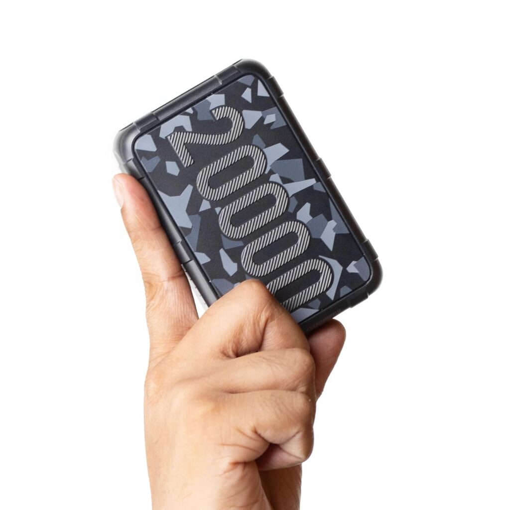 Ambrane 20000mAh Power Bank, Rugged & Compact, 22.5W Fast Charging, Dual USB Type-C Input Output, Power Delivery, Travel-Friendly Compatible with iPhone, Samsung, Android (Force 20K, Black)