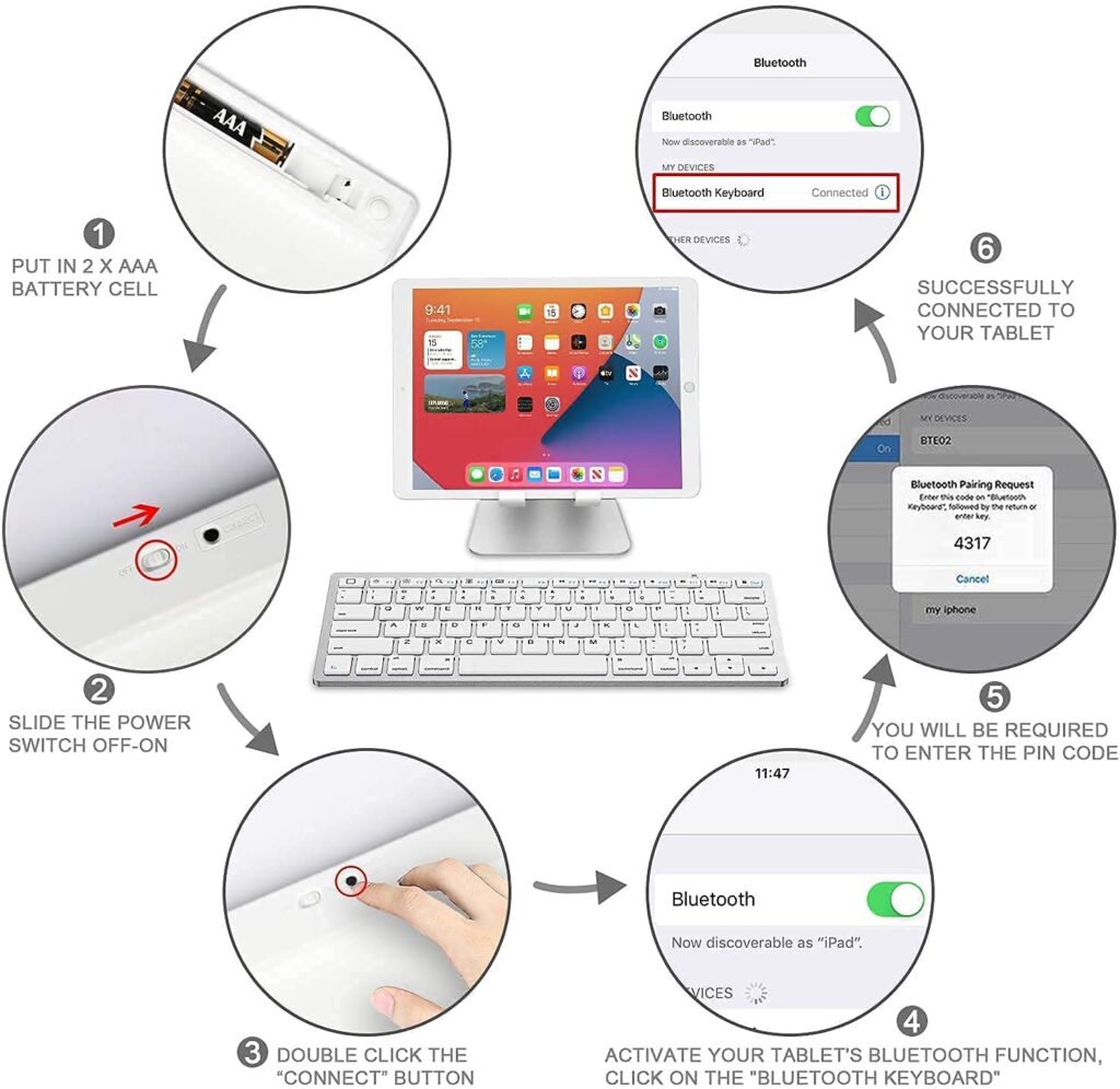 MaK WOrLD® Ultrathin Wireless Bluetooth Keyboard for iPad/iMac/iPhone/Android Phones/Samsung Galaxy Tab and Other Tablets & Bluetooth Enable Devices