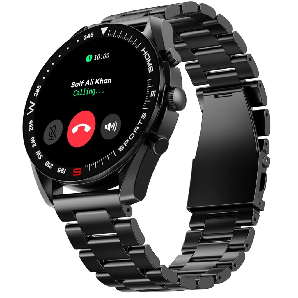 GOBOULT Mirage Smart Watch 1.39''HD Screen, Bluetooth Calling, IP67, Zinc Alloy Frame, 500 Nits Brightness, AI Voice Assistant, SpO2 Monitoring, 120+ Sports Mode (Coal Black)