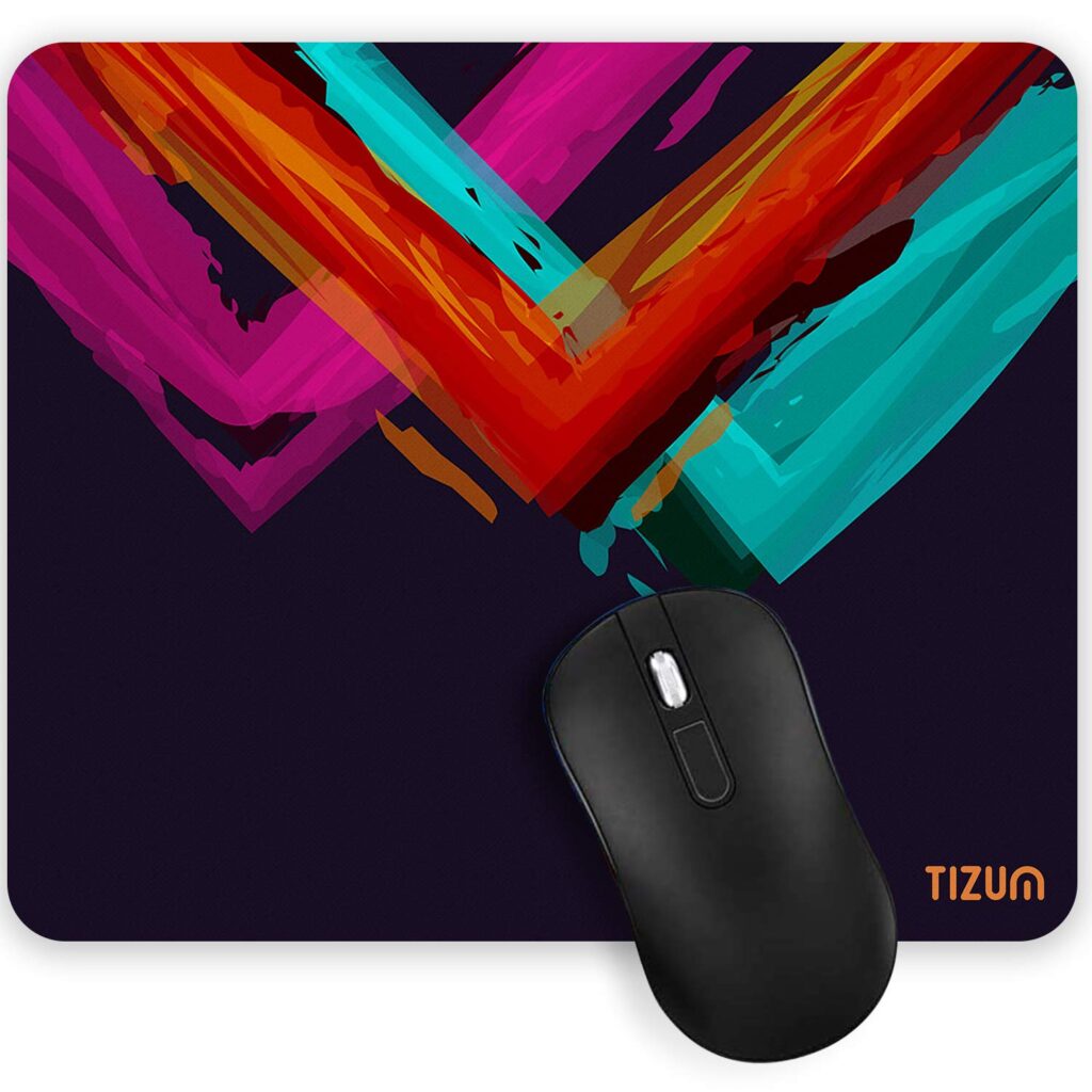 AirCase Tizum Aircase Mouse Pad/Computer Mouse Mat With Anti-Slip Rubber Base,Smooth Mouse Control,Spill-Resistant Surface For Laptop,Notebook,Macbook,Gaming,Laser/Optical Mouse,9.4 X 7.9,Multicolored