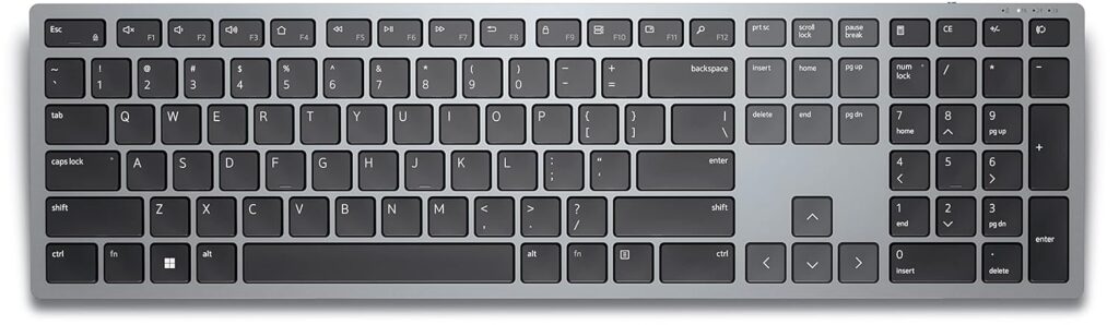 Dell-KB700, Multi-Device Wireless Keyboard with USB Wireless Receiver, Interface-2.4 GHz, Bluetooth 5.0, 2 x AAA Batteries Included.