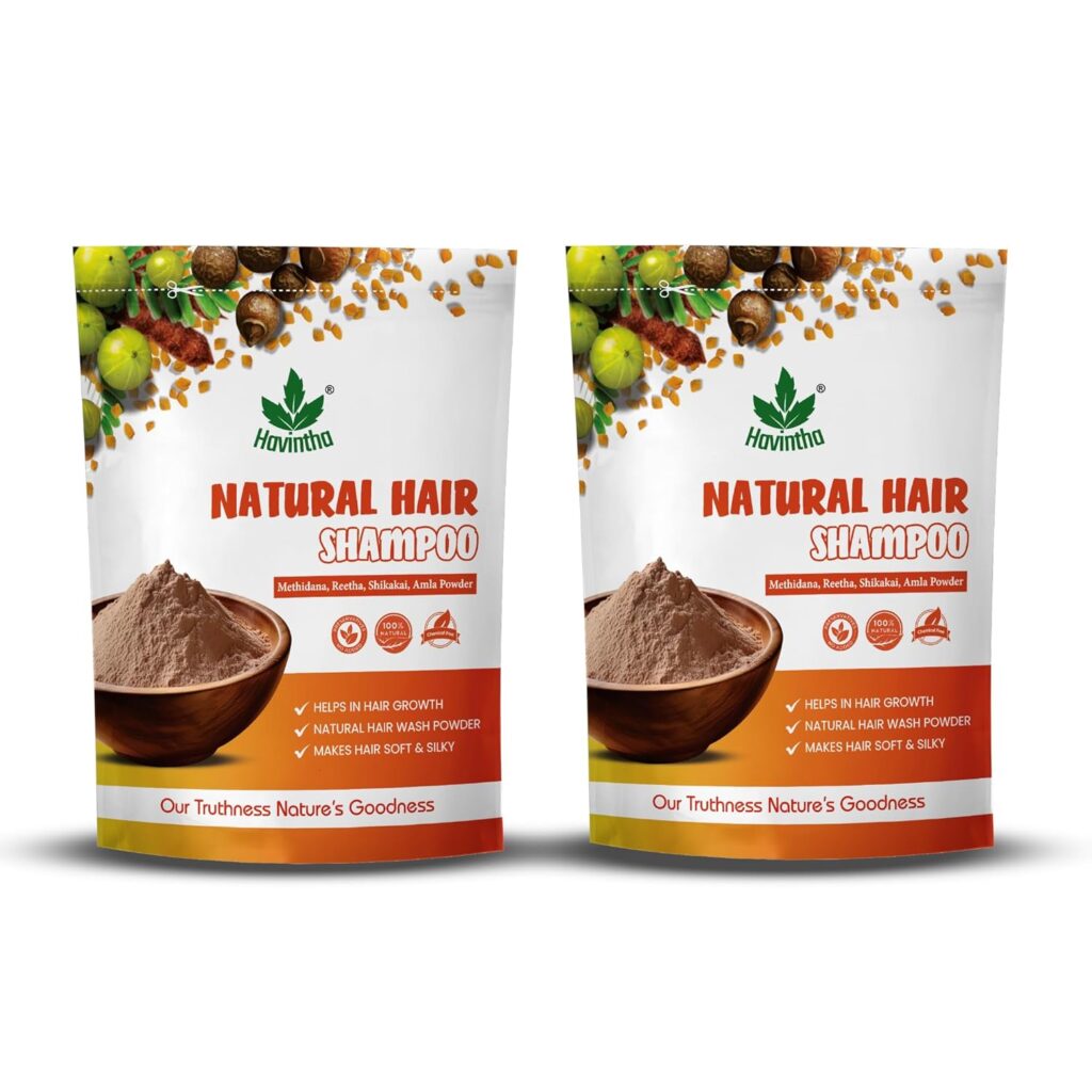 Havintha Natural Hair Shampoo With Herbal Amla Reetha Shikakai And Methi Dana Powder For Men & Women, Totally Organic | Hair Growth | Reduce Hair Fall & Dandruff