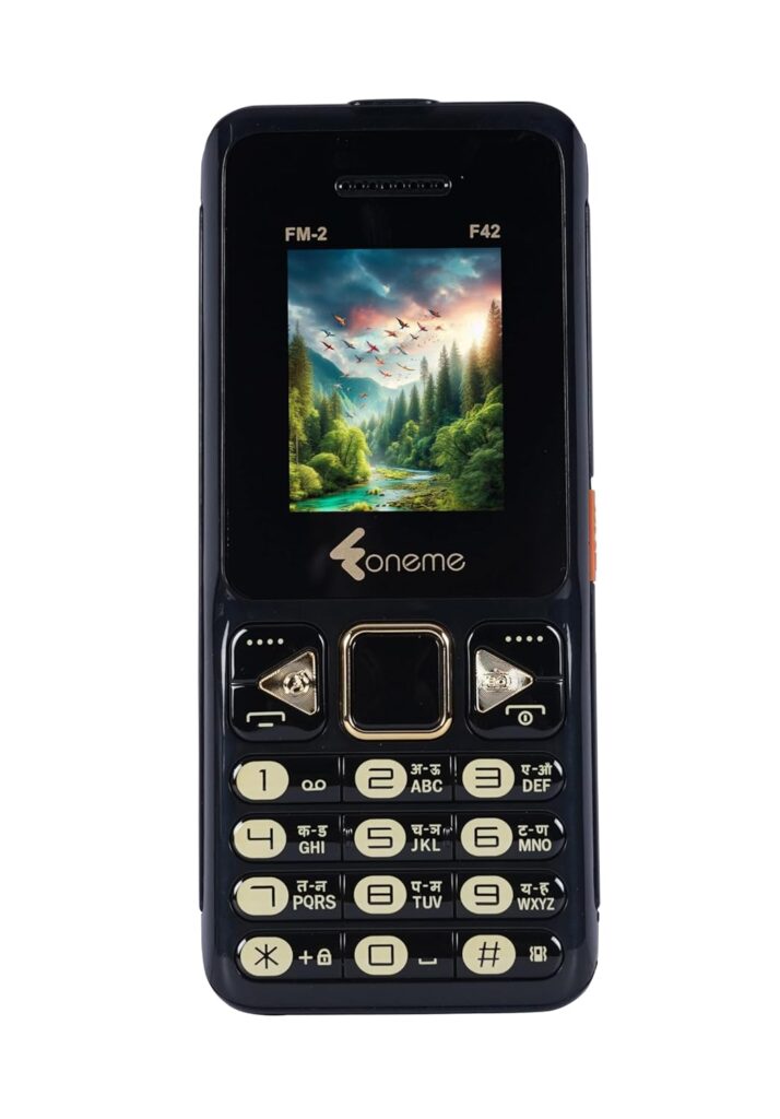 Foneme Latest F42 Sleek & Stylish Dual Sim |Keypad Mobile| with 1.8" Big Display |Sleek Design|BT Dialer| Voice Changer |Auto Call Recording|Long Lasting Battery|Camera|Feature Phone| Black