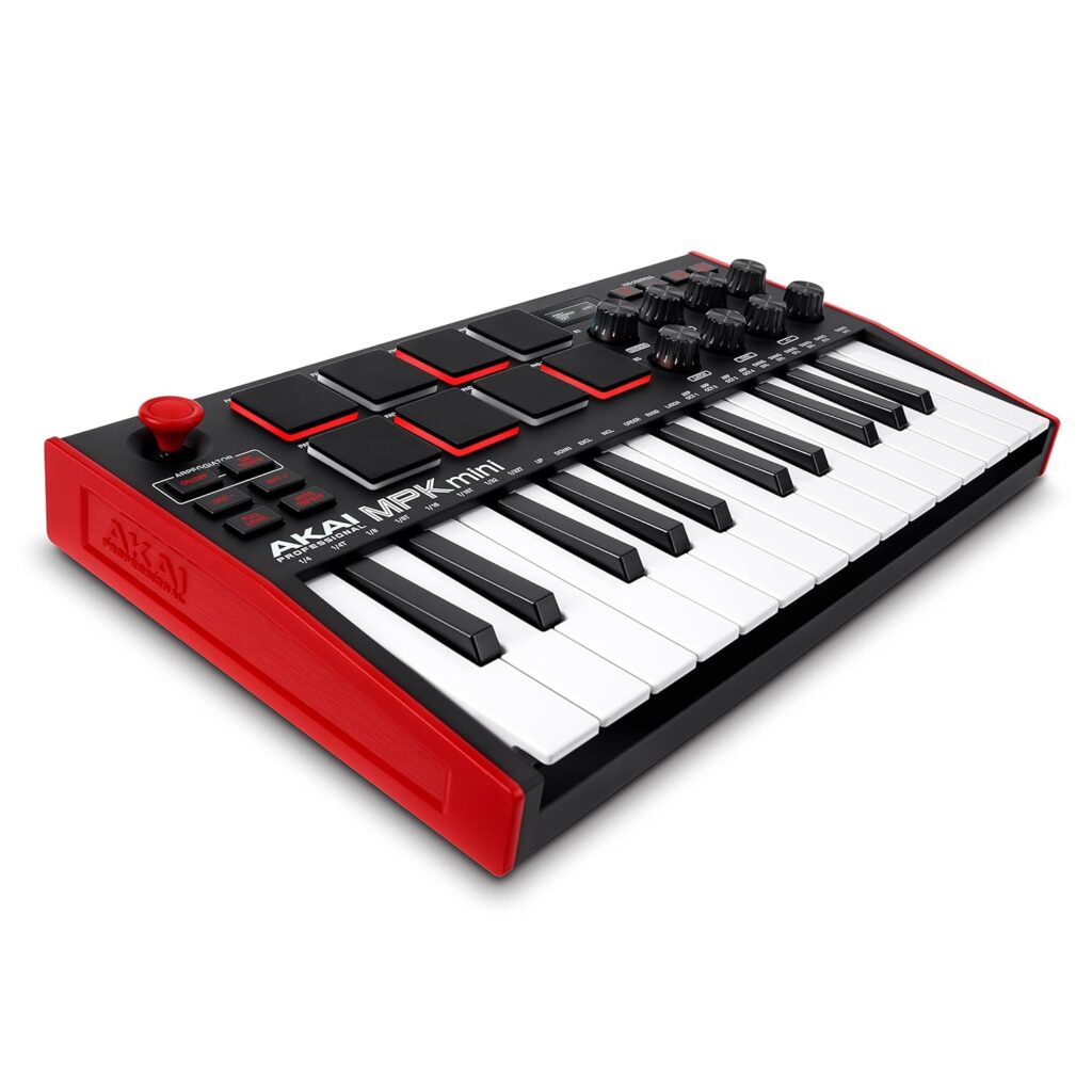 Akai Professional MPK mini MK3 25 Key USB MIDI Keyboard Controller with 8 Backlit Drum Pads, 8 Knobs and Music Production Software included