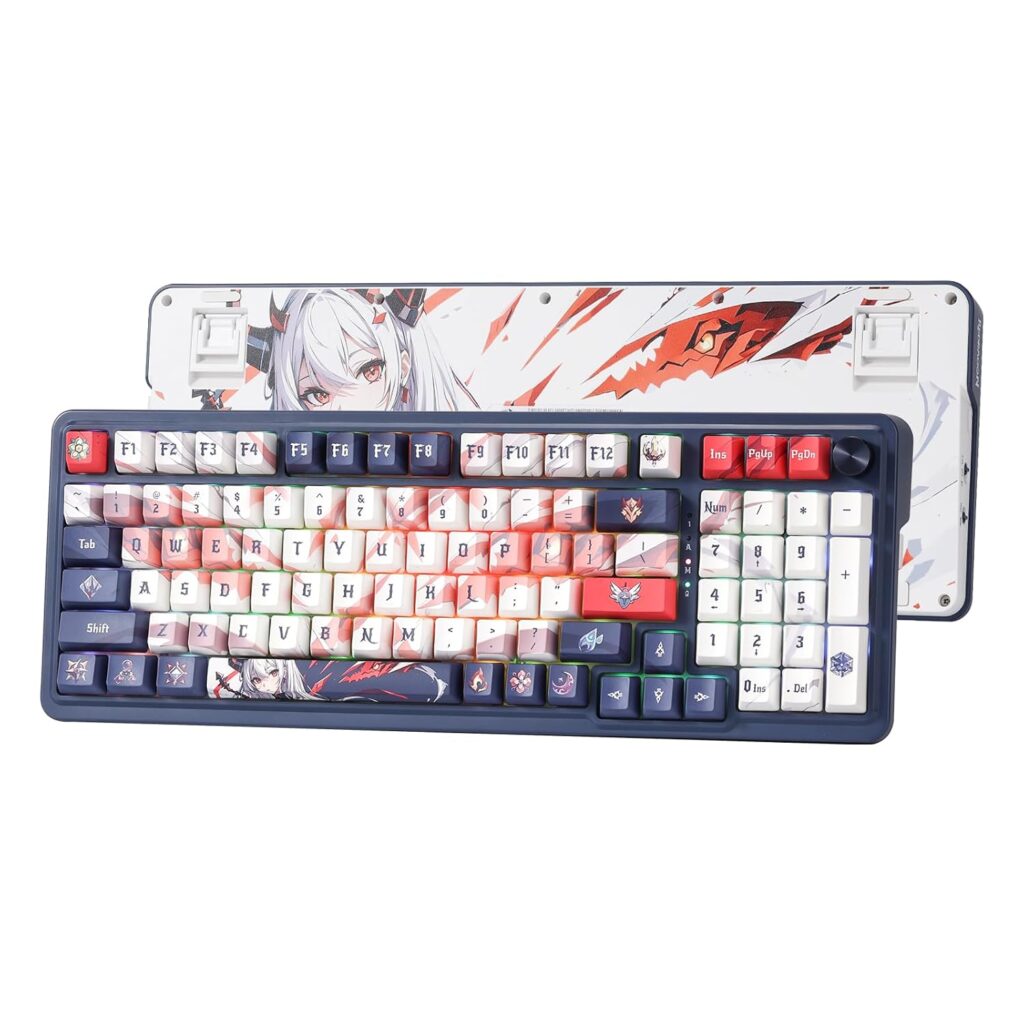 Redragon K686 PRO SE 98 Keys Wireless Gasket RGB Gaming Keyboard, 3-Mode Anime Mechanical Keyboard w/Hot-Swap Socket, Dedicated Knob Control & 5-Layer Noise Dampening, Custom Hi-Fi Linear Switch