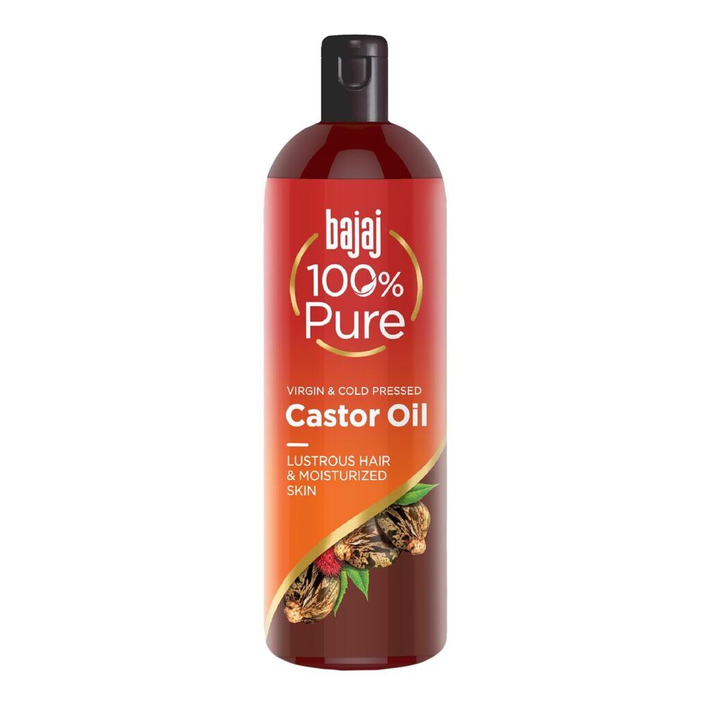 Bajaj 100% Pure Castor Oil 200ml, Pure Hair Oil, Natural Cold-Pressed Castor Oil, No Silicones, Paraben Free, Lead Free