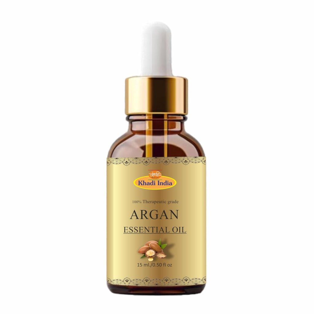 Khadi 100% Pure Herbal Natural Moraccan Argan Oil, Cold Pressed Organic, for Skin, Hair & Anti-Ageing Face Care (Pack Of 1, 15ml., Argan)
