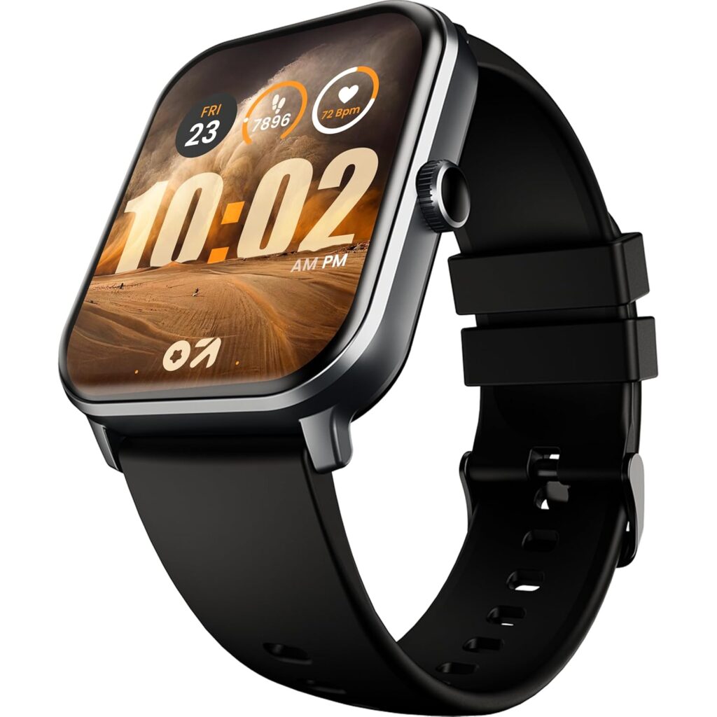 GOBOULT Drift+ Smart Watch 1.85''HD Screen, Bluetooth Calling, IP68, 500 Nits Brightness,150+ Watchfaces, AI Voice Assistant, SpO2 Monitoring, 100+ Sports Mode Smartwatch (Jet Black)