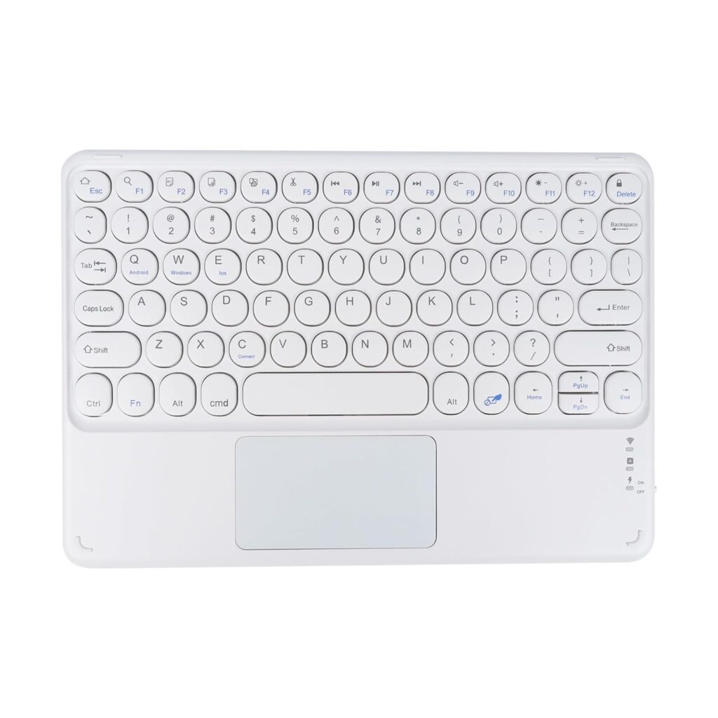 Bluetooth Keyboard,10-inch Wireless Bluetooth Keyboard with Touchpad for iPad Ultra-Slim Small Portable Rechargeable Keyboard with Trackpad for iPad iPhone Tablet Android Phone PC Computer Mac(White)