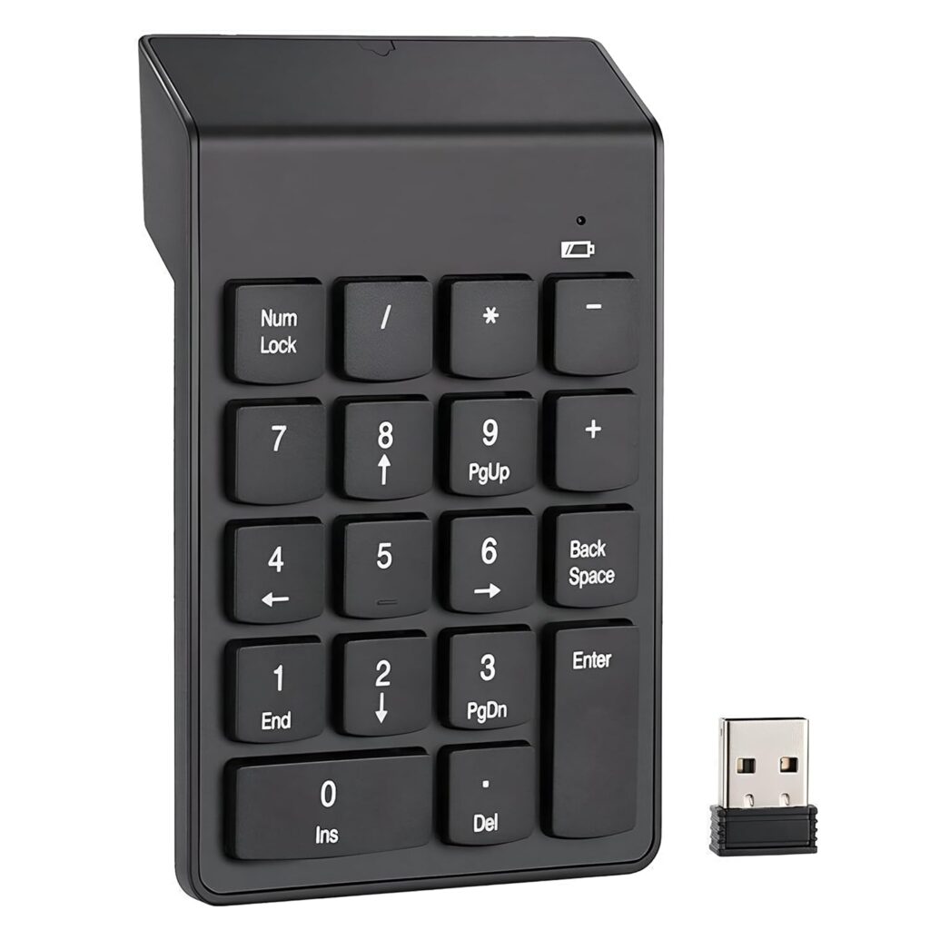 SMARTTECH Numeric keypad Wireless 2.4GHz Connection Numpad Keyboard for Number Financial Accounting Works Compatible with Laptop, Notebook, PC, Computer Portable Keyboard