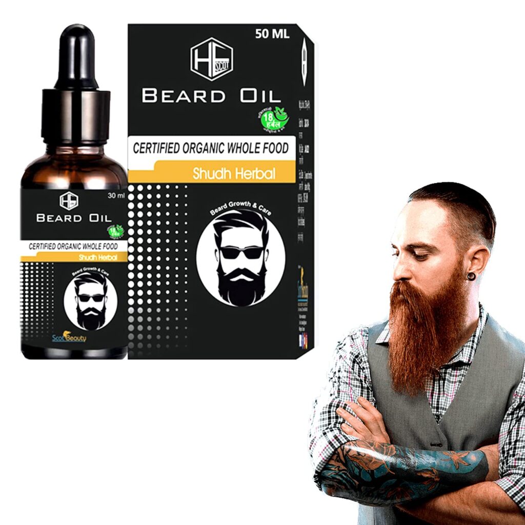 Beard Oil for men - Daily Repair Hemp Beard Oil | Non-Sticky, Light; Hemp Seed Oil for Shiny Nourished Beards | Promotes Beard Growth, 50 ml