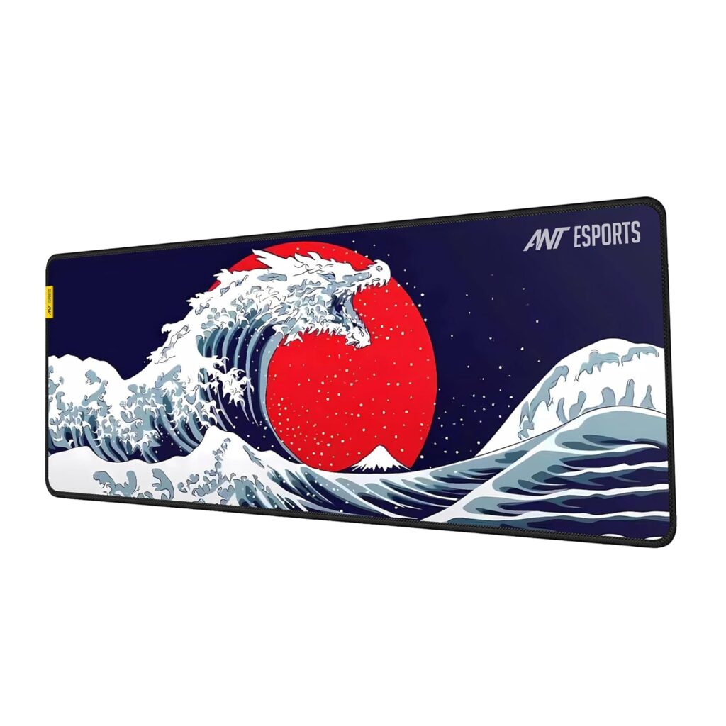 Ant Esports Snow Dragon Unique Mouse Pad Gaming Mouse Pad Extended Mouse Mat for Mouse Keyboard with Stitched Edges Waterproof Non-Slip Base Mousepads for Office Home Shop Gaming Extra Large_Blue