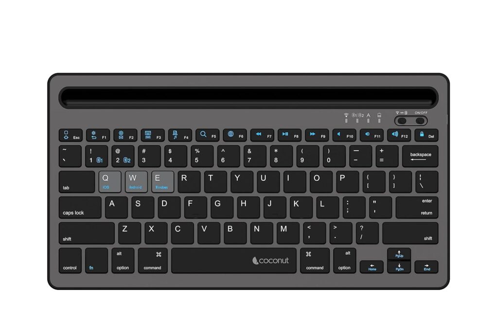 coconut Evolve WK20 3 in 1 Multi Device Wireless Keyboard Black for Pc/Mac/Laptop/Tablet (Rechargeable)