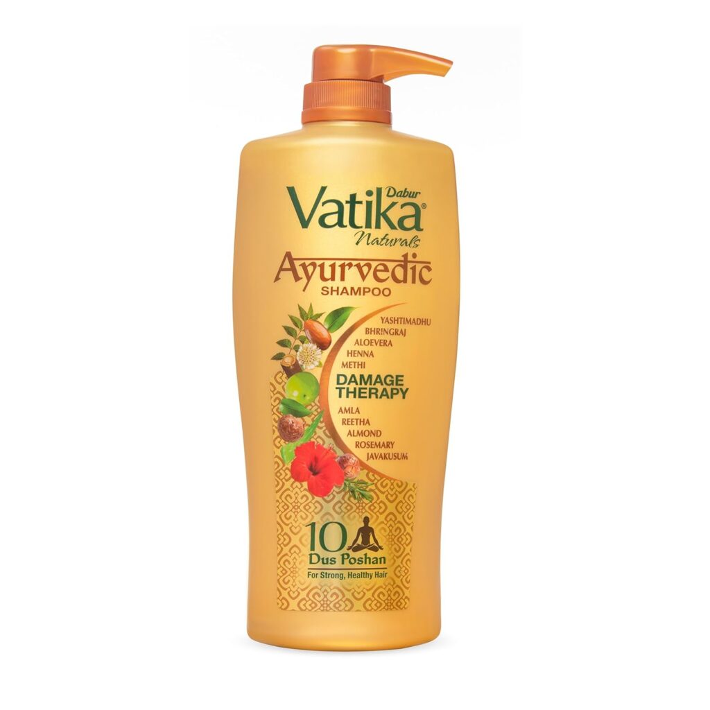 Dabur Vatika Ayurvedic Shampoo - 640ml | For Strong & Healthy Hair | No Parabens | For All Hair Types | Power of Dus Poshan for 10 Hair Problems