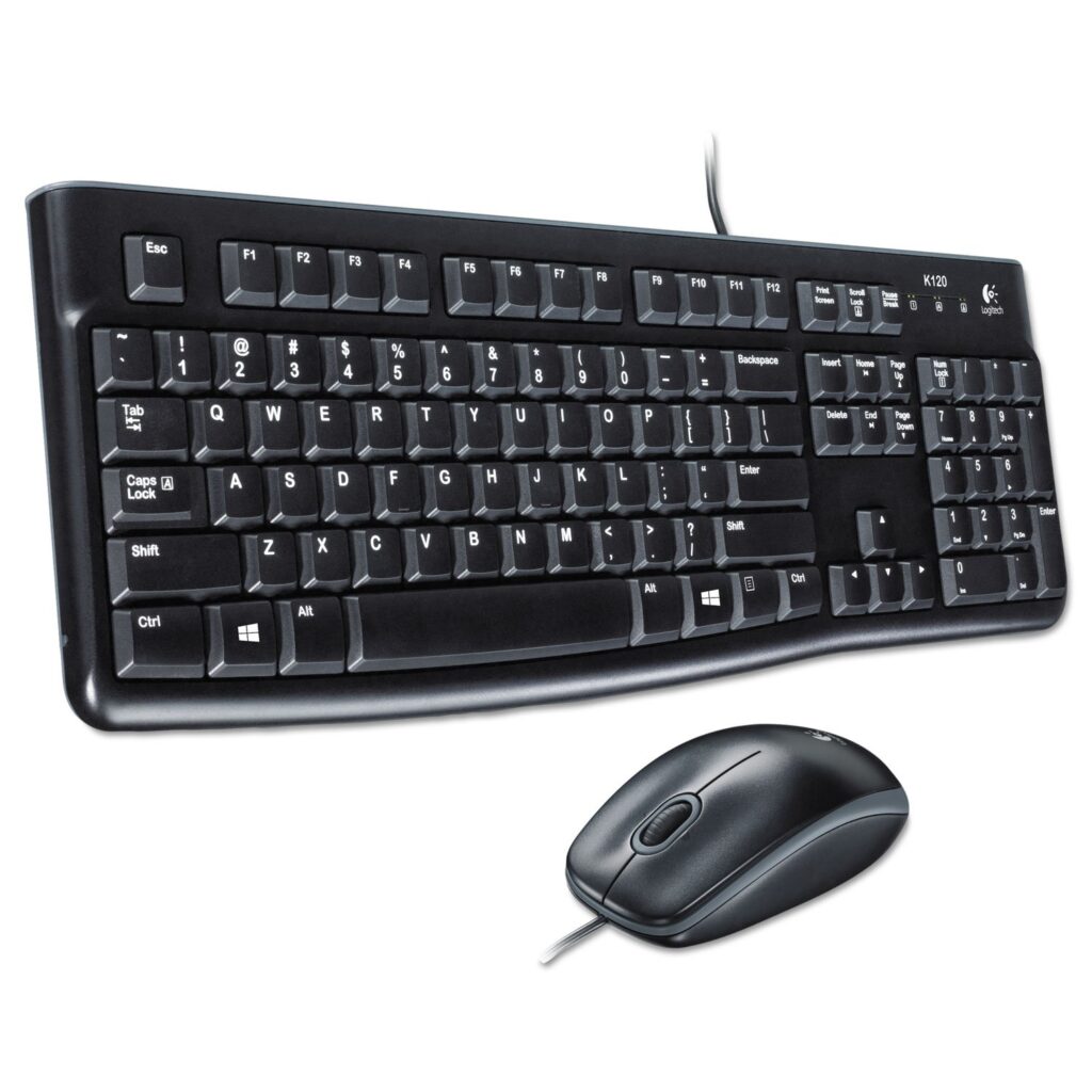Logitech MK120 Wired Keyboard and Mouse Set (Black)