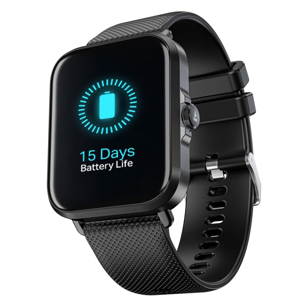 boAt New Launch Storm Infinity w/15 Days Extensive Battery fueled by Huge 550mAh Battery, Fast Charge, 1.83”(4.65cm)HD Display, Functional Crown, BT Calling, Smart watch for Men & Women (Active Black)