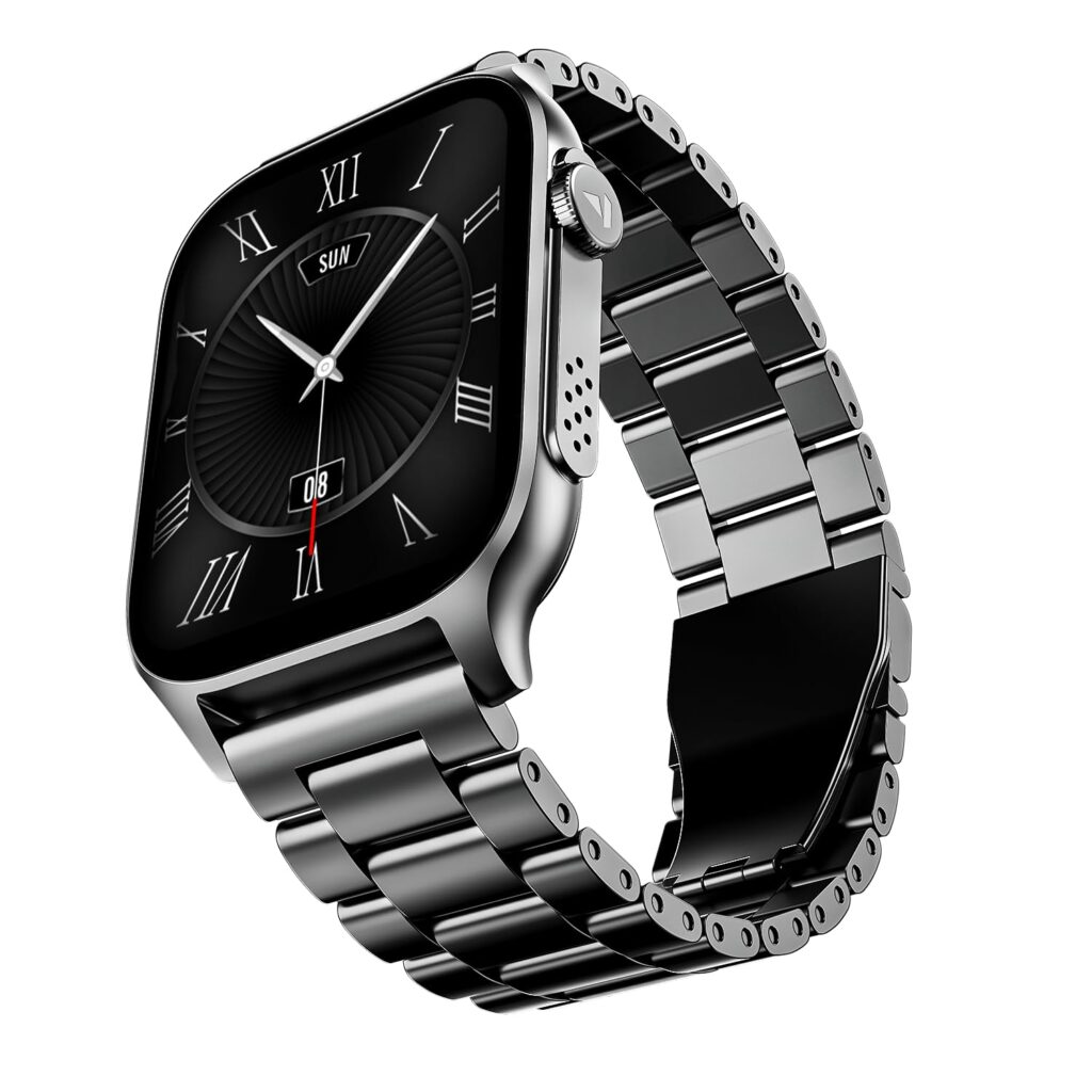 boAt New Launch Ultima Ember Smartwatch w/ 1.96” (4.97 cm) AMOLED Display, Personalized Fitness Nudges, Functional Crown, 100+ Sports Modes, Custom Watch Faces (Steel Black)