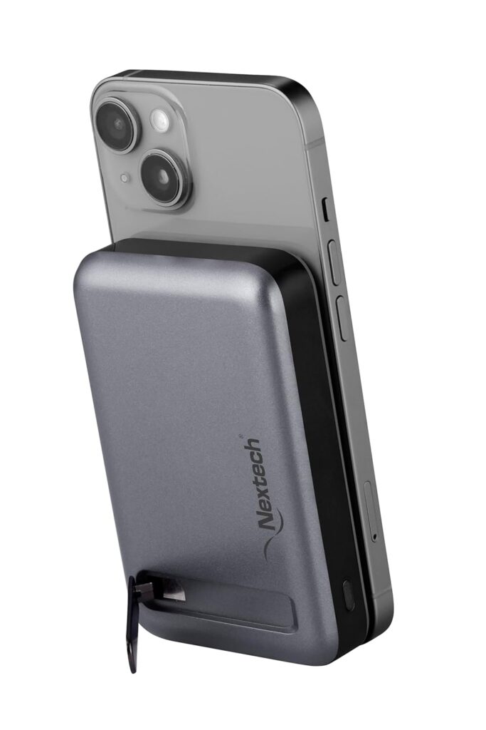 Nextech Magsafe Wireless powerbank 10000 Mah Fast Charging USB Type-C Input, 22.5W Output & 15W Wireless Charging for iPhone 12 & Above & Android (Black) Wireless Power Bank for iPhone & Android