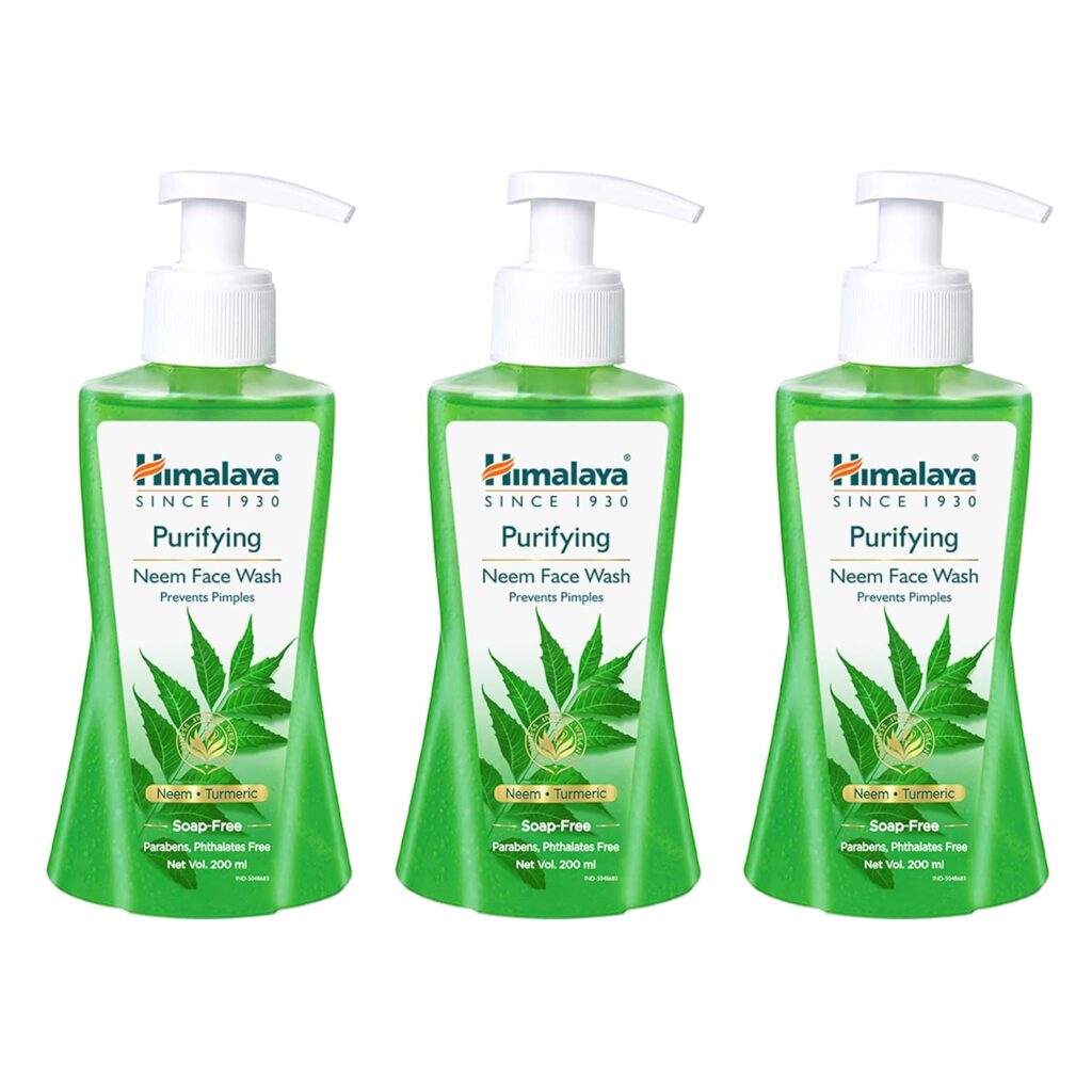 Himalaya Purifying Neem Face Wash|Clears and Prevents Pimples & Acne|Made with 5 parts of Neem|New & Best Ever clinically Proven formula|Gently Cleanses|For men and women|200 ml (Pack of 3)