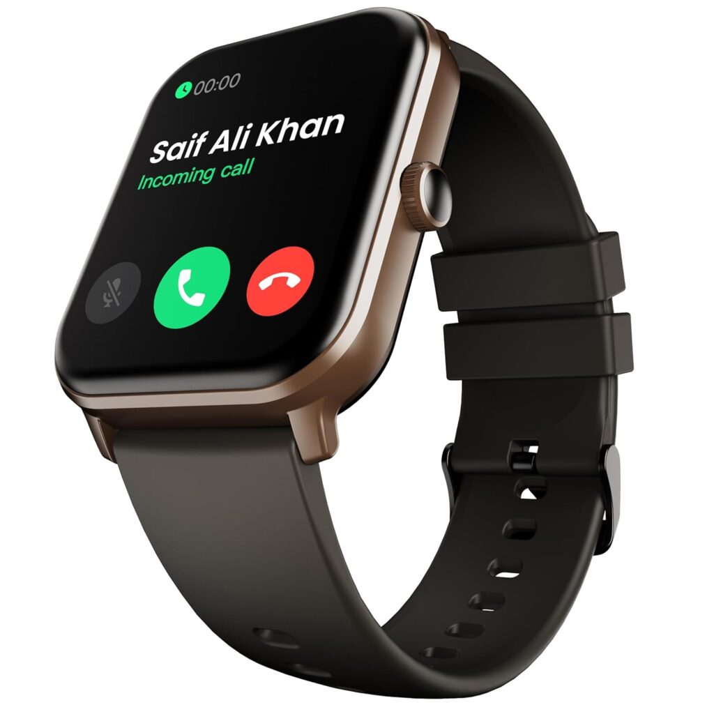 GOBOULT Drift+ Smart Watch 1.85''HD Screen, Bluetooth Calling, IP68, 500 Nits Brightness,150+ Watchfaces, AI Voice Assistant, SpO2 Monitoring, 100+ Sports Mode Smartwatch (Black Coffee)