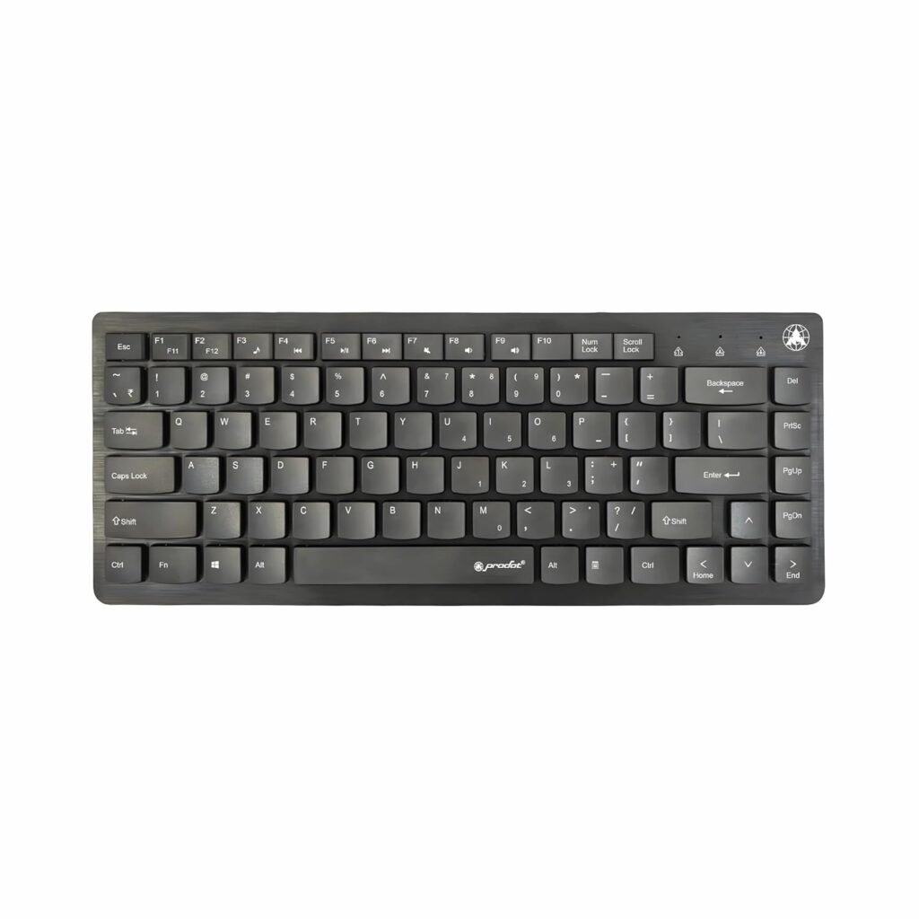 ProDot ProSeries Mini Chicklet Wired Keyboard Comes with 82 Keys I Function Keys & Rupee Key I Spill Resistant Design I Compatible with Windows, iOS, Linux with 1 Year Warranty