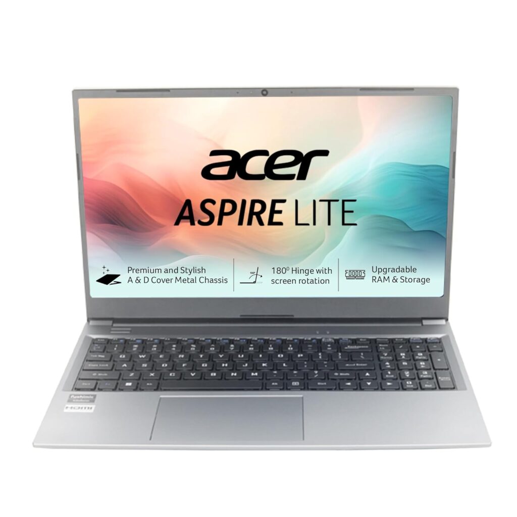 Acer Aspire Lite, AMD Ryzen 7-7730U, 16 GB RAM, 512 GB SSD, Full HD IPS,15.6"/39.62 cm, Windows 11 Home, MS Office, Steel Gray, 1.59 KG, AL15-41, Thin and Light Laptop