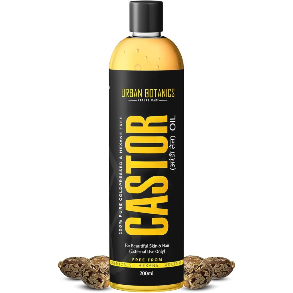 UrbanBotanics® Cold Pressed Castor Oil for Hair Growth, Skin Care, Moisturising Dry Skin, Nails, Eyelash - Virgin Grade - 200ml