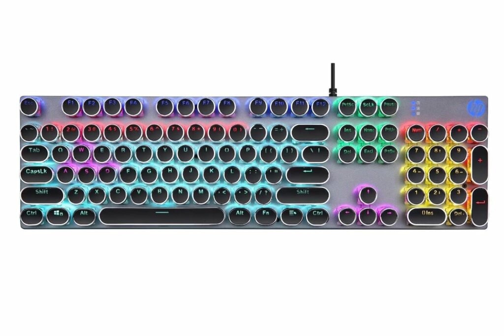HP GK400Y Mechanical Gaming Keyboard/Light Sync Backlit/Auto-Sleep Mode/RGB Colour/Full-Size Mechanical Keyboard