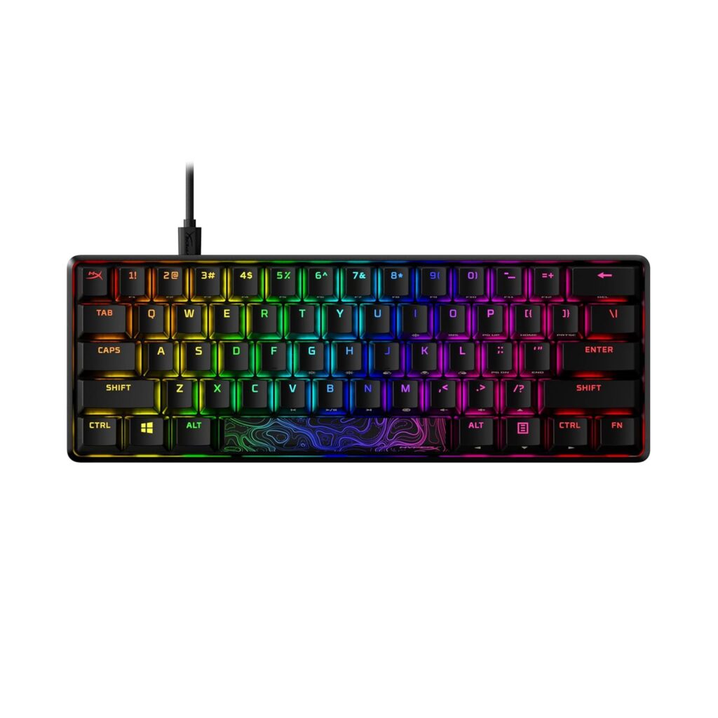 HyperX Alloy Origins 60 - USB-C Mechanical Gaming Keyboard - Ultra Compact 60% Form Factor - Red Switch - Double Shot PBT Keycaps - RGB LED Backlit - NGENUITY Software Compatible (4P5N4)