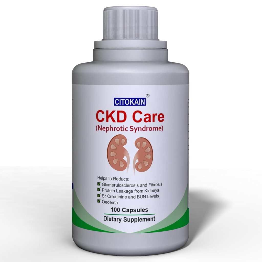 Citokain CKD Care (Chronic Kidney Disease, Nephrotic Syndrome, Diabetic Nephropathy) | Increase GFR, Decrease Urine Albumin and Serum Creatinine | Herbal Supplement | 100 Capsules