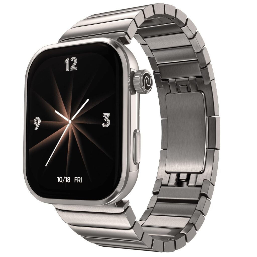 Noise Pro 6 Max Smart Watch:Intelligent AI, Endless AI Watch Faces, AI Companion, 1.96” AMOLED, Stainless Steel Build, Built-in GPS, 5 ATM, EN2 Processor, for iOS & Android(Pure Titanium)