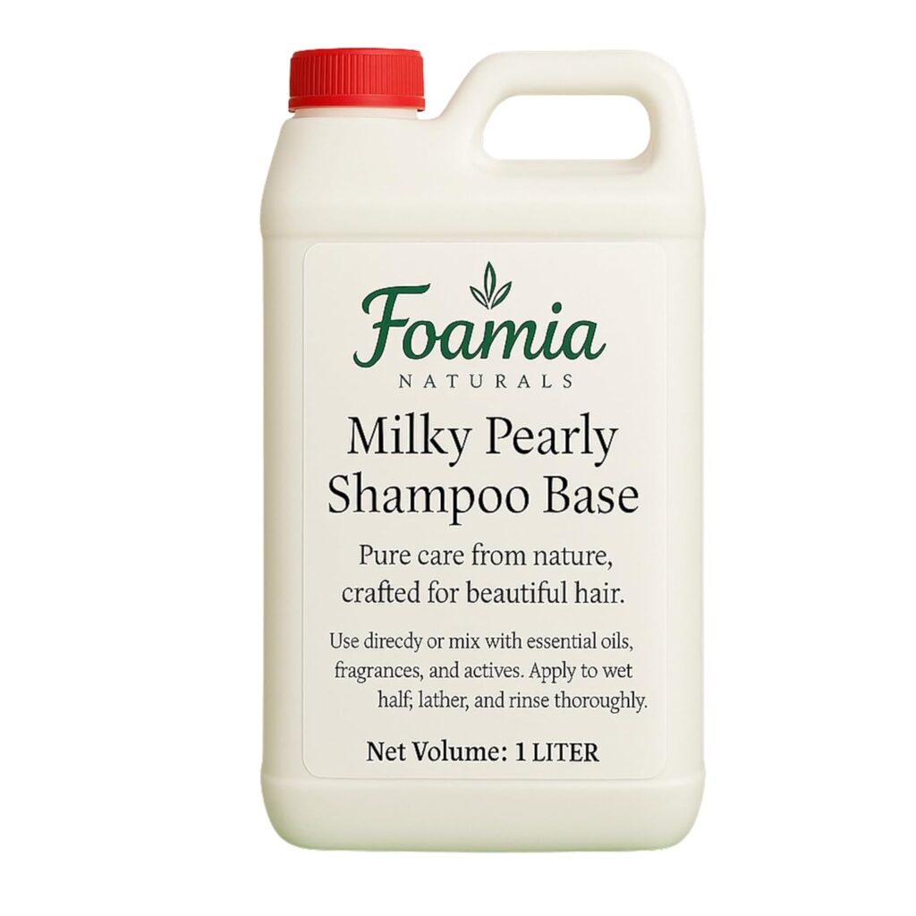 Milky Pearly Shampoo Base 1 Litre | Thick Creamy Shampoo Making Base | Sulfate & Paraben Free | Ready to Use | Ideal for DIY, Cosmetic Brands, and Salon Use | Gentle for All Hair Types