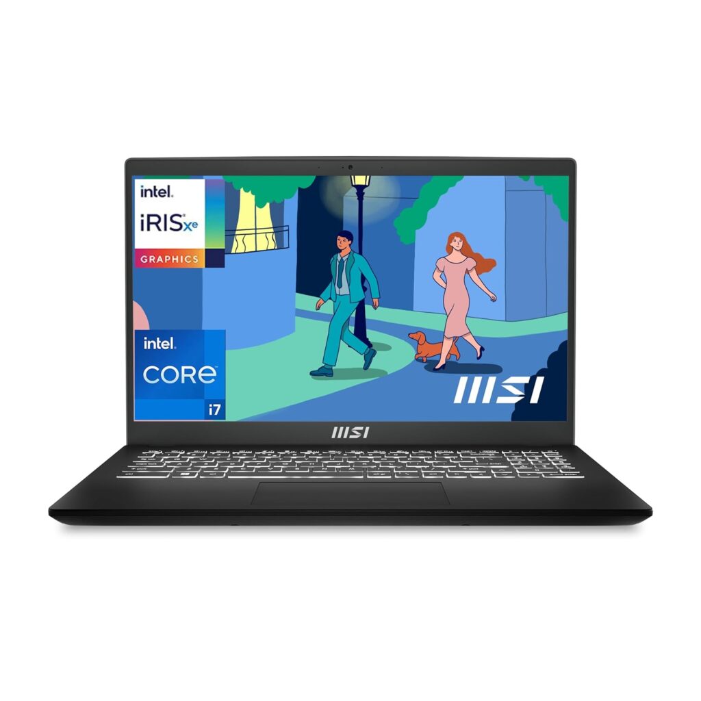MSI Modern 15, Intel 12th Gen. i7-1255U, 38CM FHD 60Hz Laptop(16GB/512GB NVMe SSD/Windows 11 Home/MSO 2021/Intel Iris Xe Graphics/Classic Black/1.7Kg), B12MO-1006IN